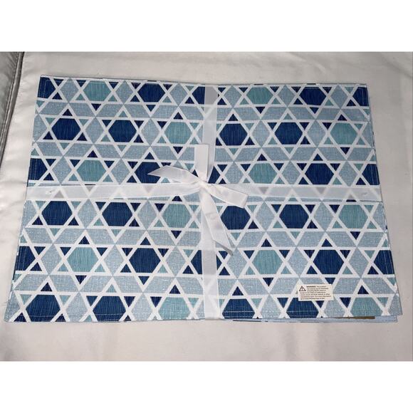 NEW COLORDRIFT HANUKKAH PLACEMATS STAR OF DAVID MENORAH WATER REPELLENT SET/4 - Picture 5 of 6
